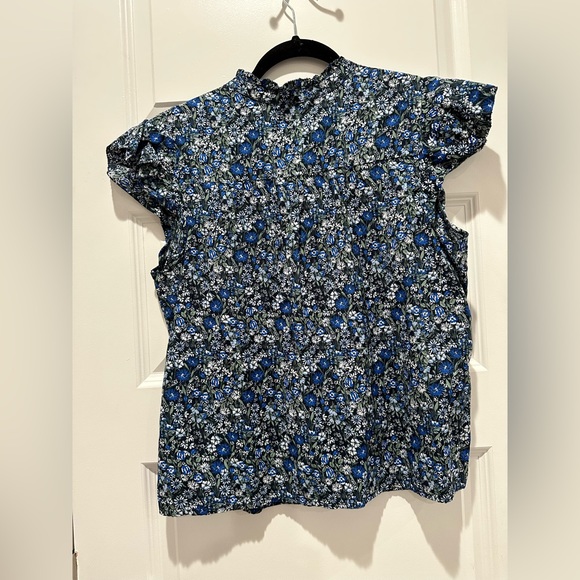 Lucky Brand Printed Flutter-Sleeve Poet Top - Size M - Picture 4 of 4